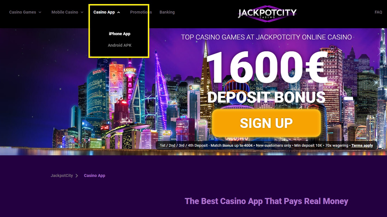 Jackpot City Casino apps