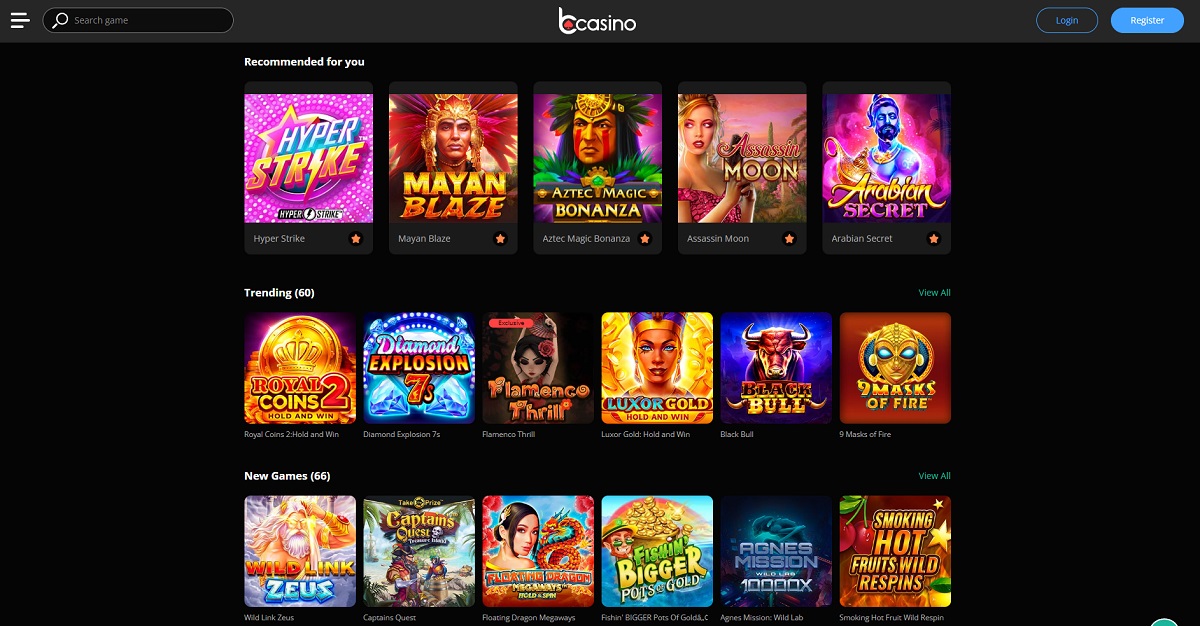 b Casino Games Section