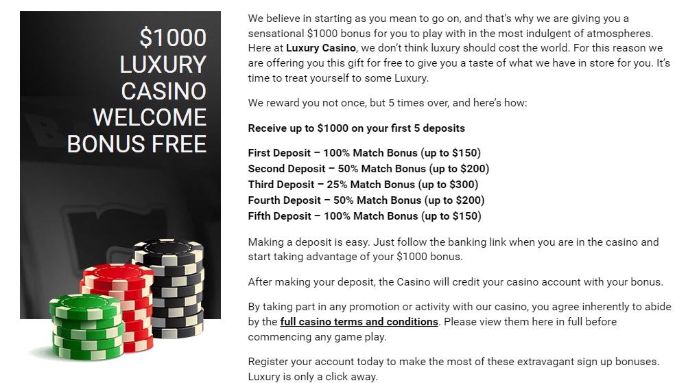 Luxury Casino Bonus Offers