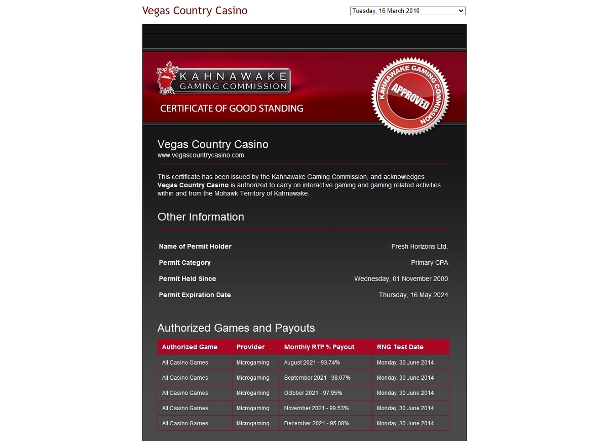 Vegas Country Online Casino